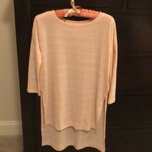 Peach and White Striped t shirt